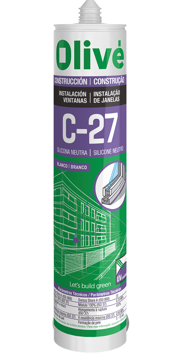 C-27 Silicone neutro para instalação de janelas